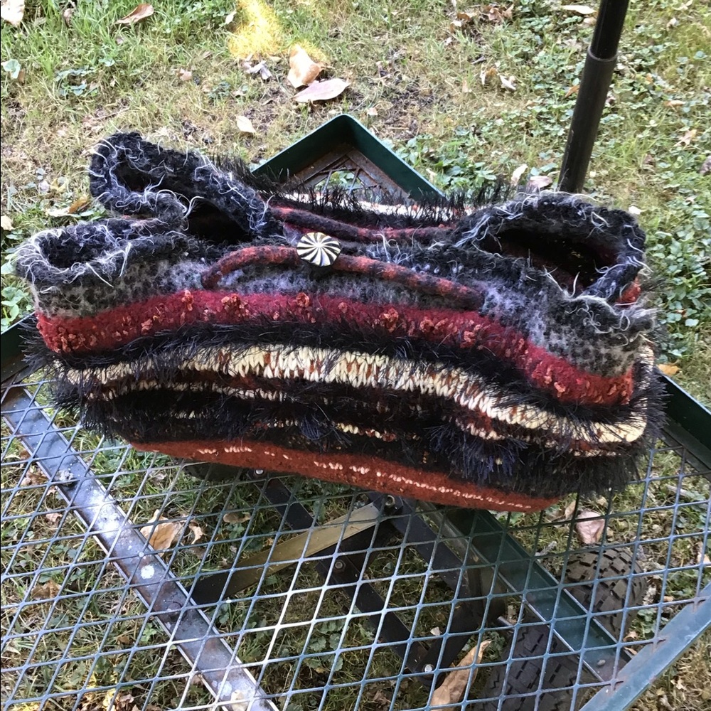 Humongous Handmade Bag. Knit and felted